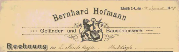 Geschäftspost Bernhard Hofmann 1908