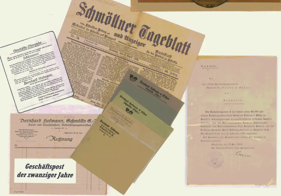 Geschäftspapiere um 1920
