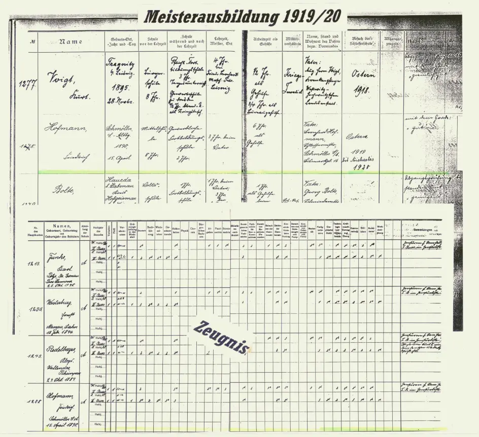 Zeugnis Meisterausbildung F. Hofmann